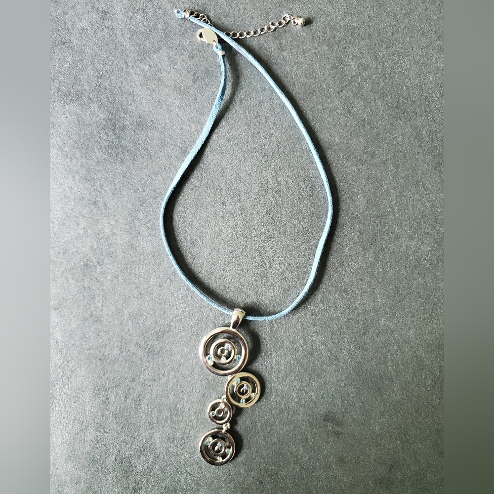 Lia Sophia Silver Necklace with Blue Highlights - Picture 2 of 3